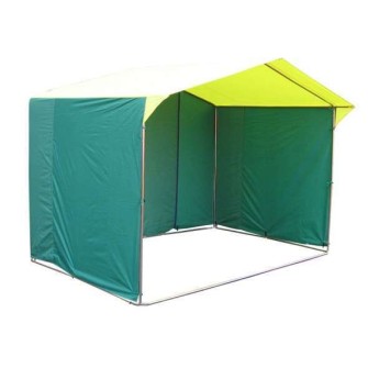 Торговая палатка Домик 2.5х2.0 (каркас 20х20 мм) желтый-зеленый